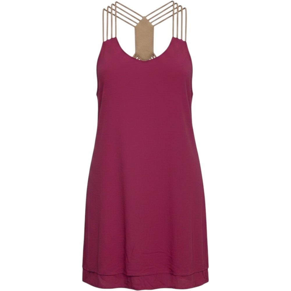 Umgee Women Mini Dress Size Medium Pink Strappy Racerback Sundress Bohemian